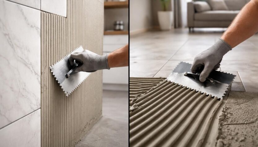 découvrez pourquoi il est important de ne pas confondre la colle pour carrelage mur et sol, et comment choisir la bonne pour garantir une pose durable et résistante.