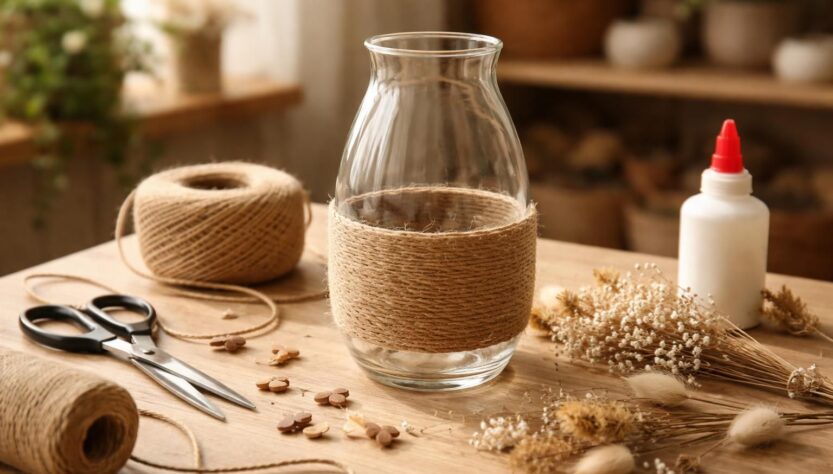 apprenez à personnaliser facilement un vase avec de la corde de jute grâce à notre guide diy. une décoration originale et naturelle pour sublimer votre intérieur.