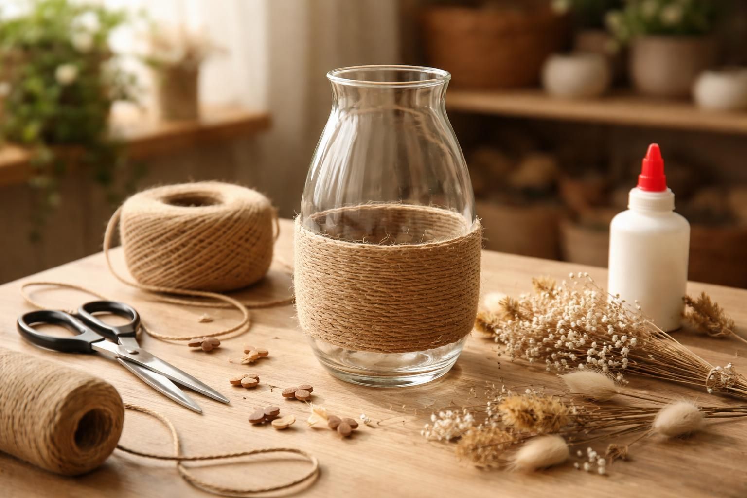 apprenez à personnaliser facilement un vase avec de la corde de jute grâce à notre guide diy. une décoration originale et naturelle pour sublimer votre intérieur.